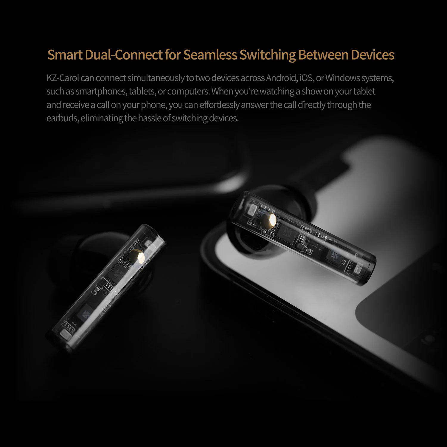 KZ Carol Wireless Earbuds Active Noise Cancelling Built-in 6 Mic Bluetooth Earphones - Image 13
