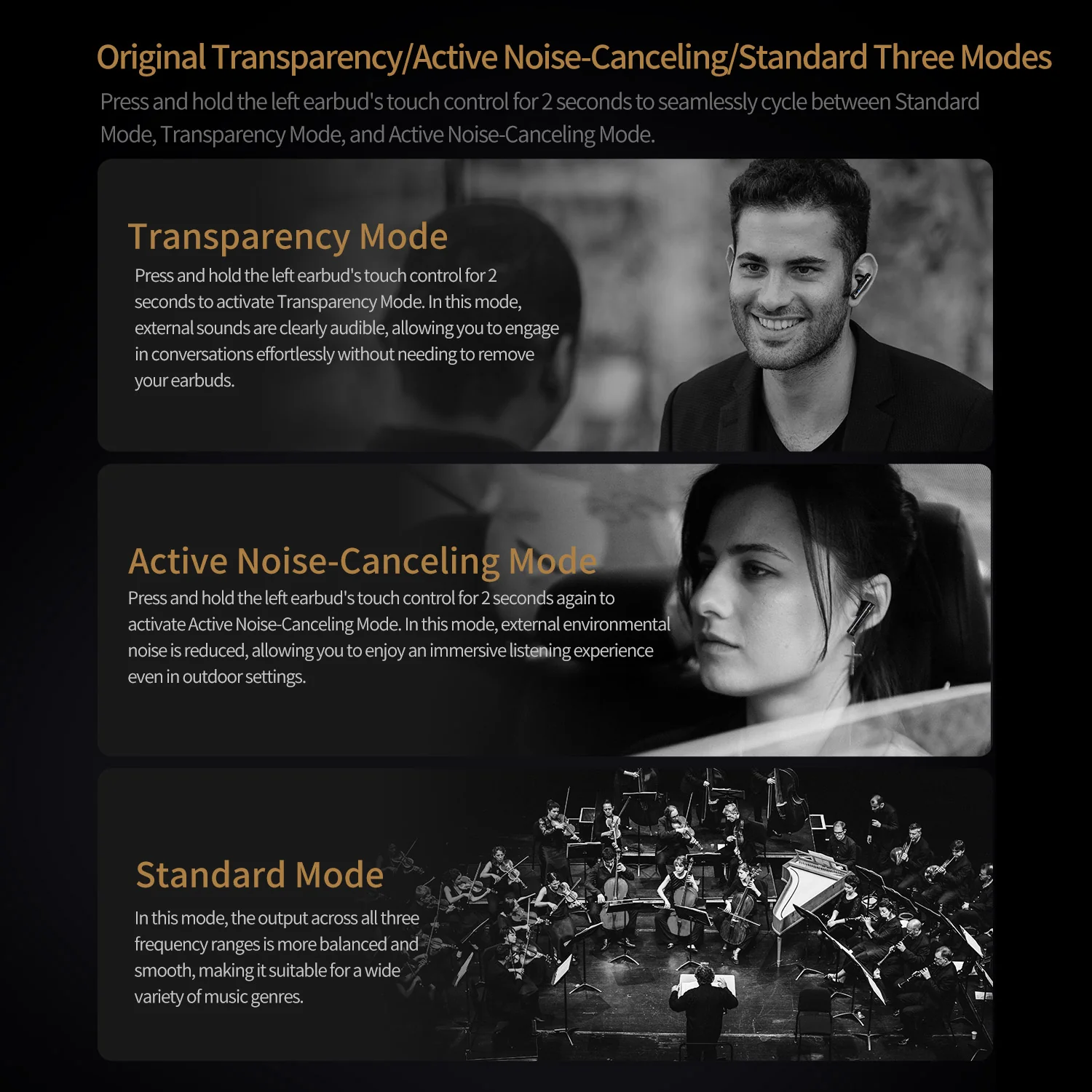 KZ Carol Wireless Earbuds Active Noise Cancelling Built-in 6 Mic Bluetooth Earphones - Image 7